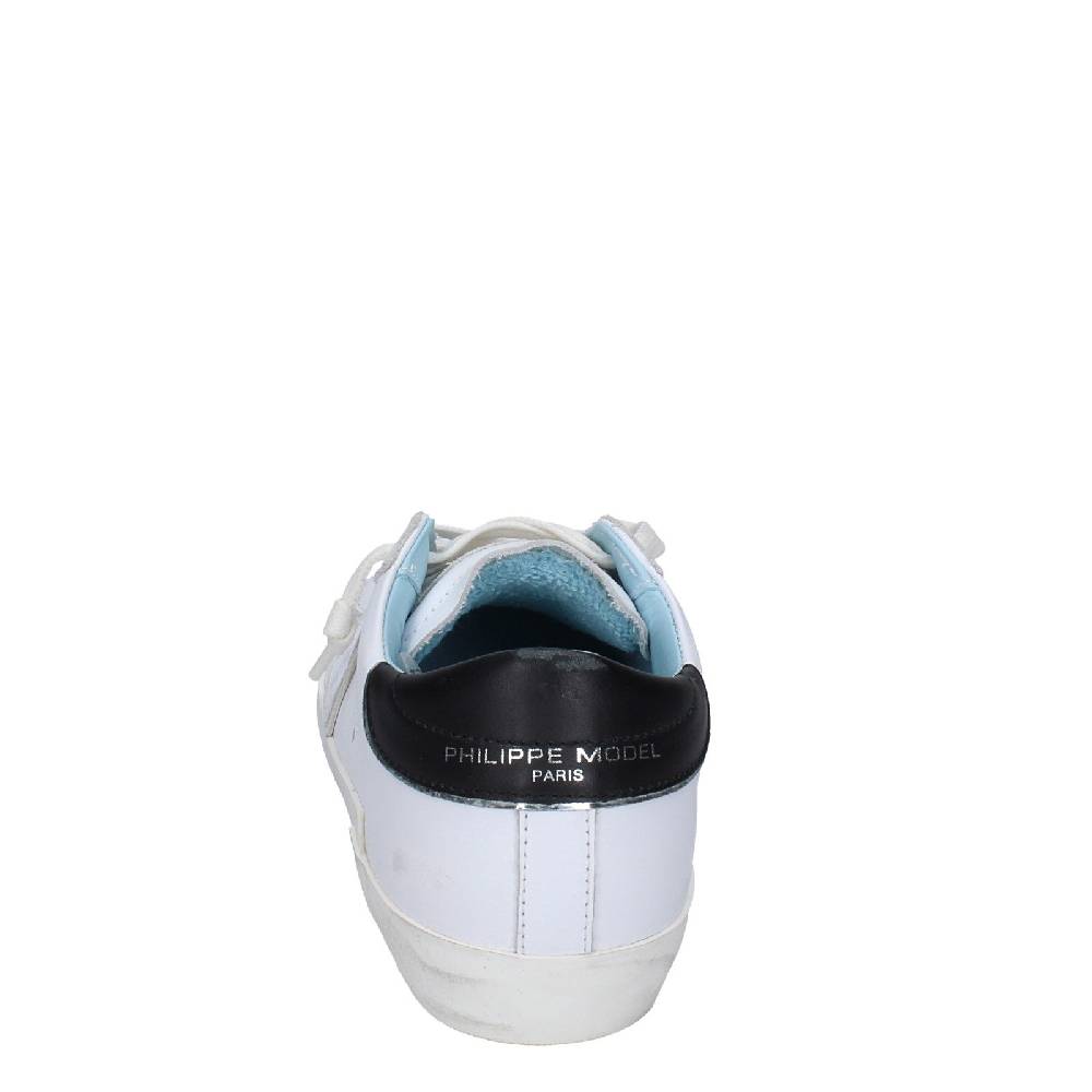 scarpe donna PHILIPPE MODEL sneakers bianco pelle nero VINTAGE EX355 Economico