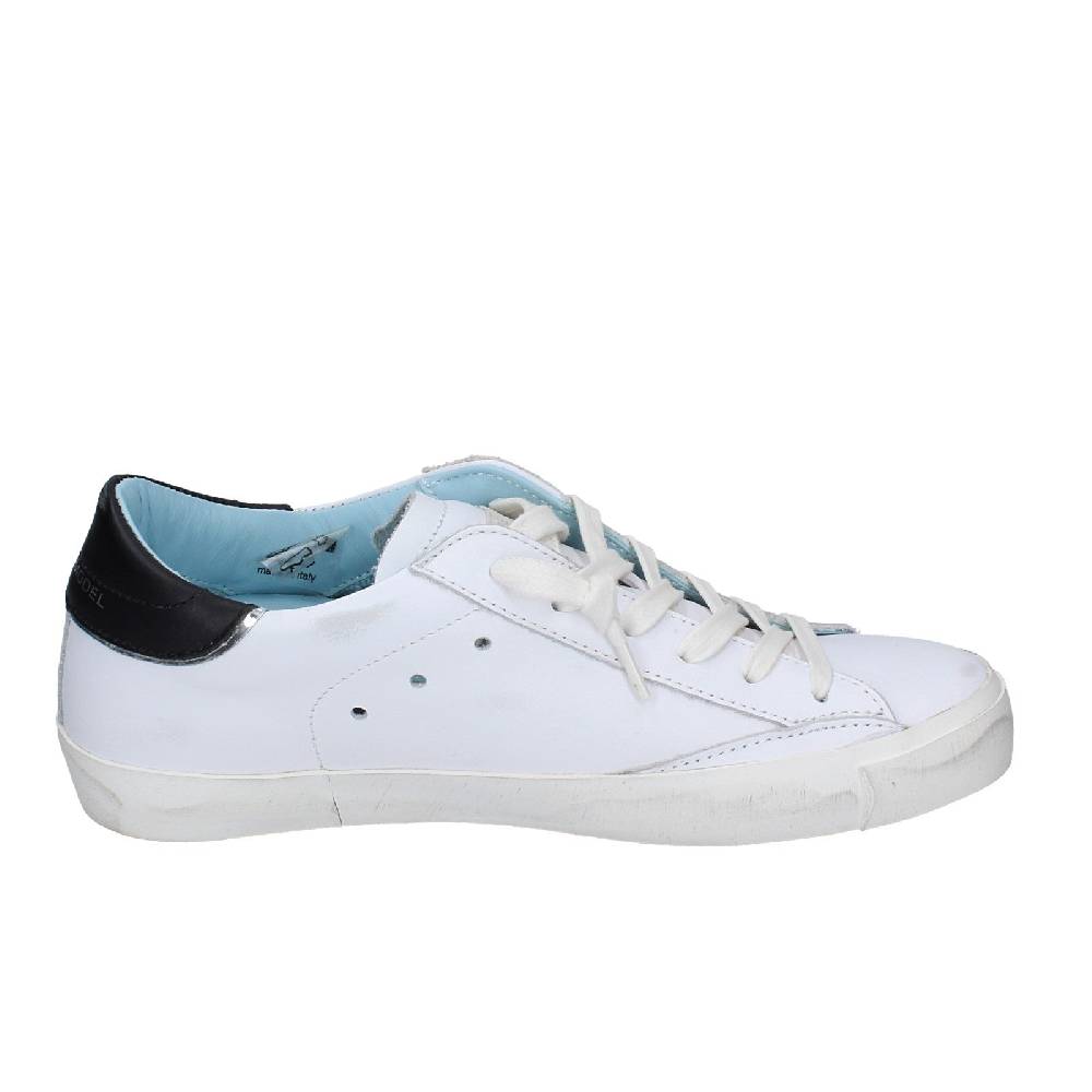 scarpe donna PHILIPPE MODEL sneakers bianco pelle nero VINTAGE EX355 Economico