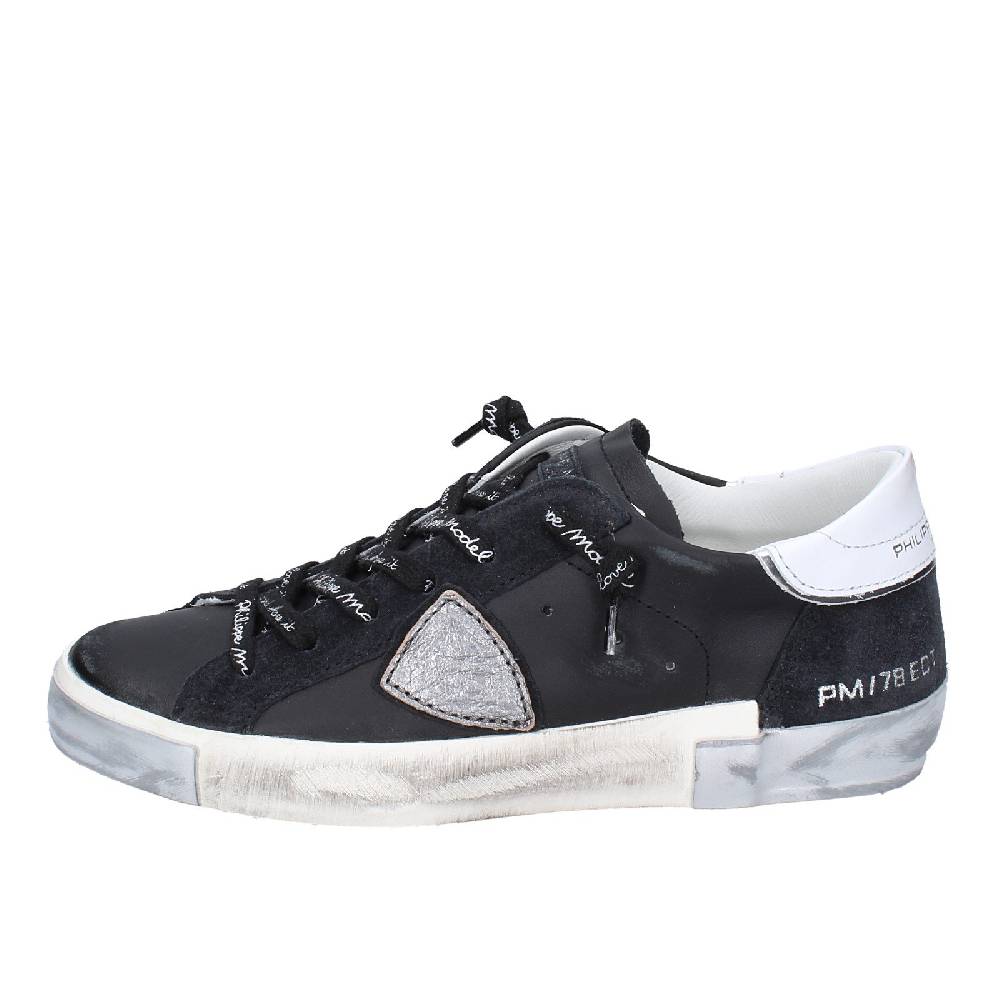 scarpe donna PHILIPPE MODEL sneakers nero pelle camoscio VINTAGE EX358 In Vendita