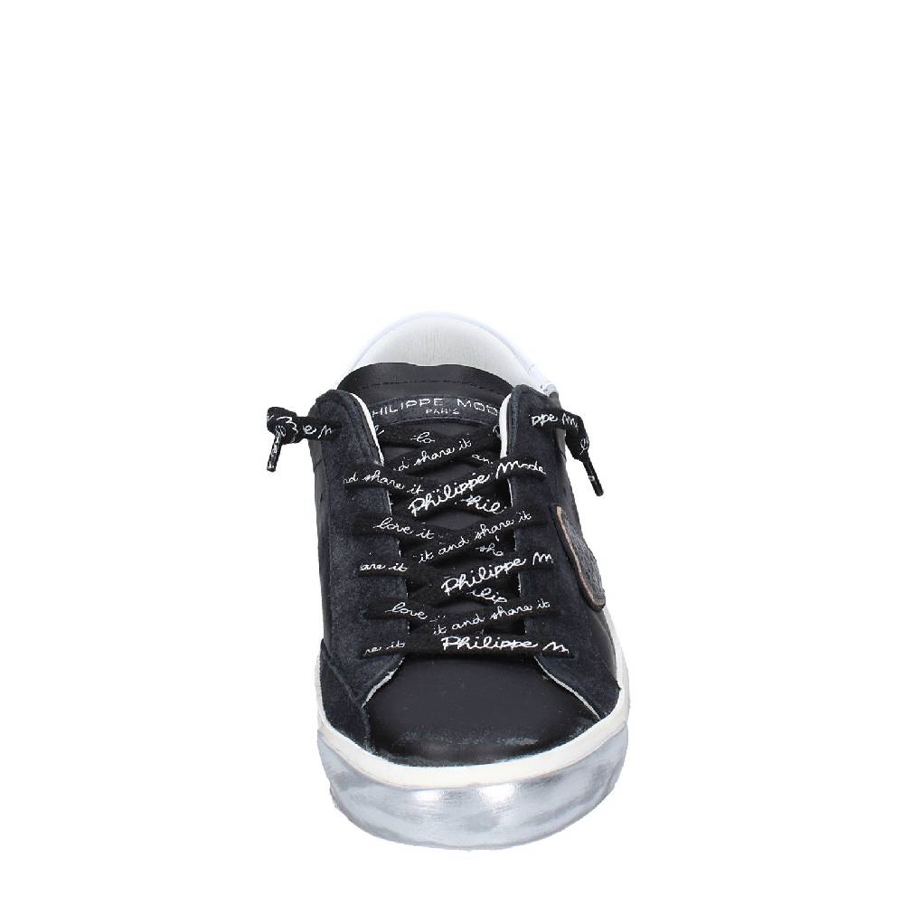 scarpe donna PHILIPPE MODEL sneakers nero pelle camoscio VINTAGE EX358 In Vendita