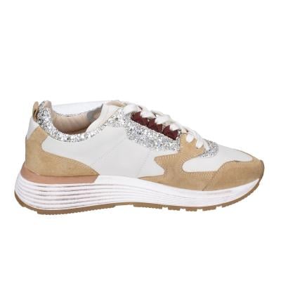 scarpe donna MOMA sneakers marrone pelle beige glitter 3AS401-CR1 BC65 Sconto