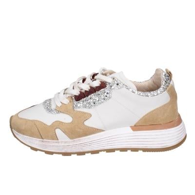 scarpe donna MOMA sneakers marrone pelle beige glitter 3AS401-CR1 BC65 Sconto