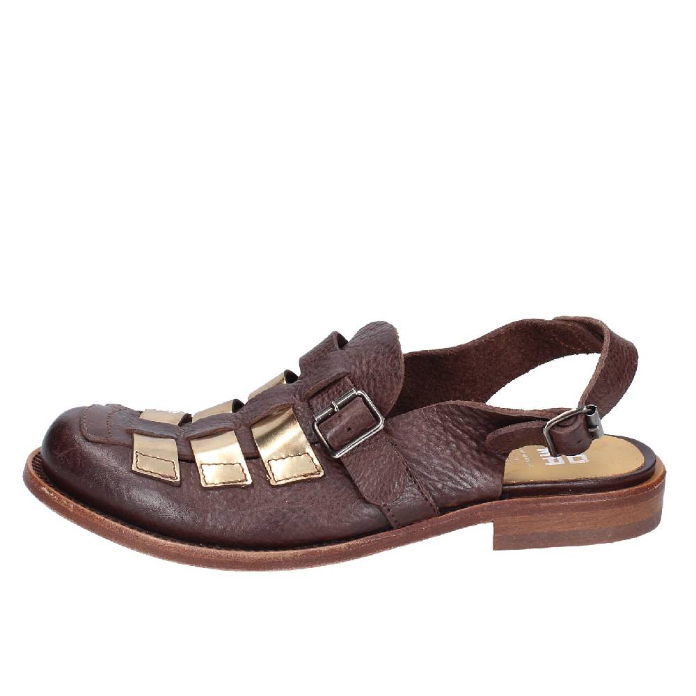 scarpe donna MOMA sandali marrone pelle platino 40403G VINTAGE EX409 In Linea