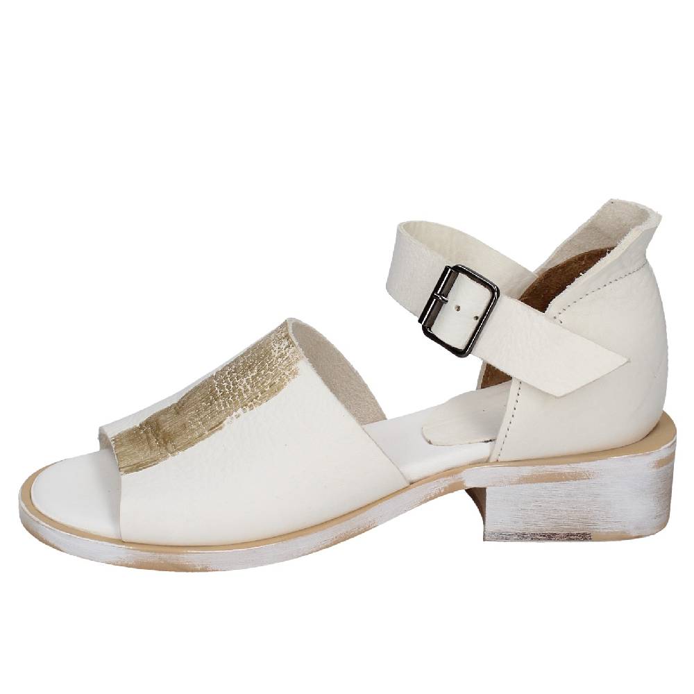scarpe donna MOMA sandali bianco pelle oro 35403G VINTAGE EX403 Vendita