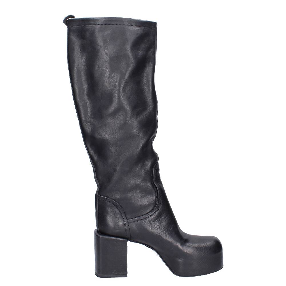 scarpe donna MOMA stivali nero pelle VINTAGE EX524 Pezzi Unici