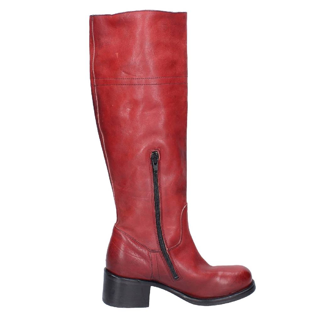 scarpe donna MOMA stivali rosso pelle 72306D VINTAGE EX515 Soddisfazione Garantita
