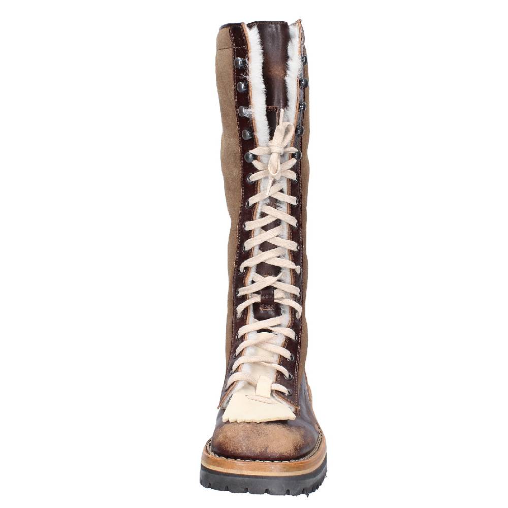 scarpe donna MOMA stivali marrone pelle camoscio 81304D VINTAGE EX514 Acquista Ora