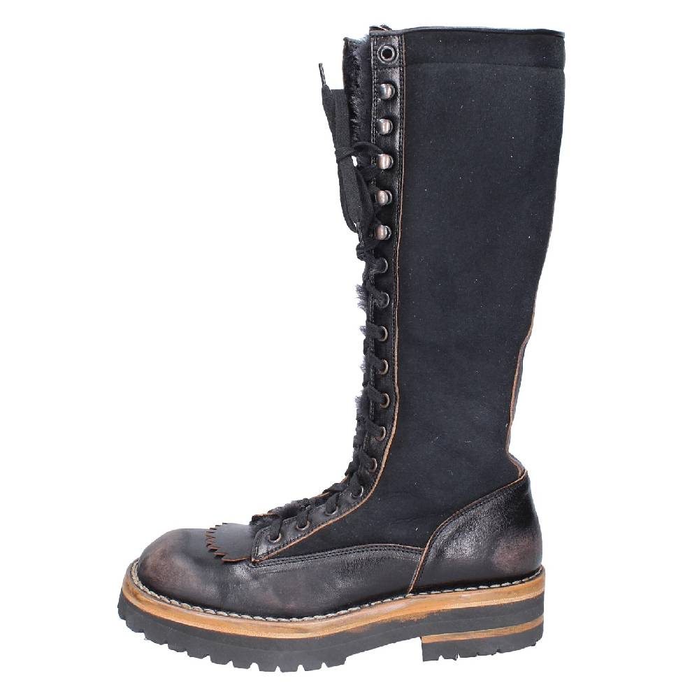 scarpe donna MOMA stivali nero pelle camoscio 81304D VINTAGE EX513 Consegna Veloce