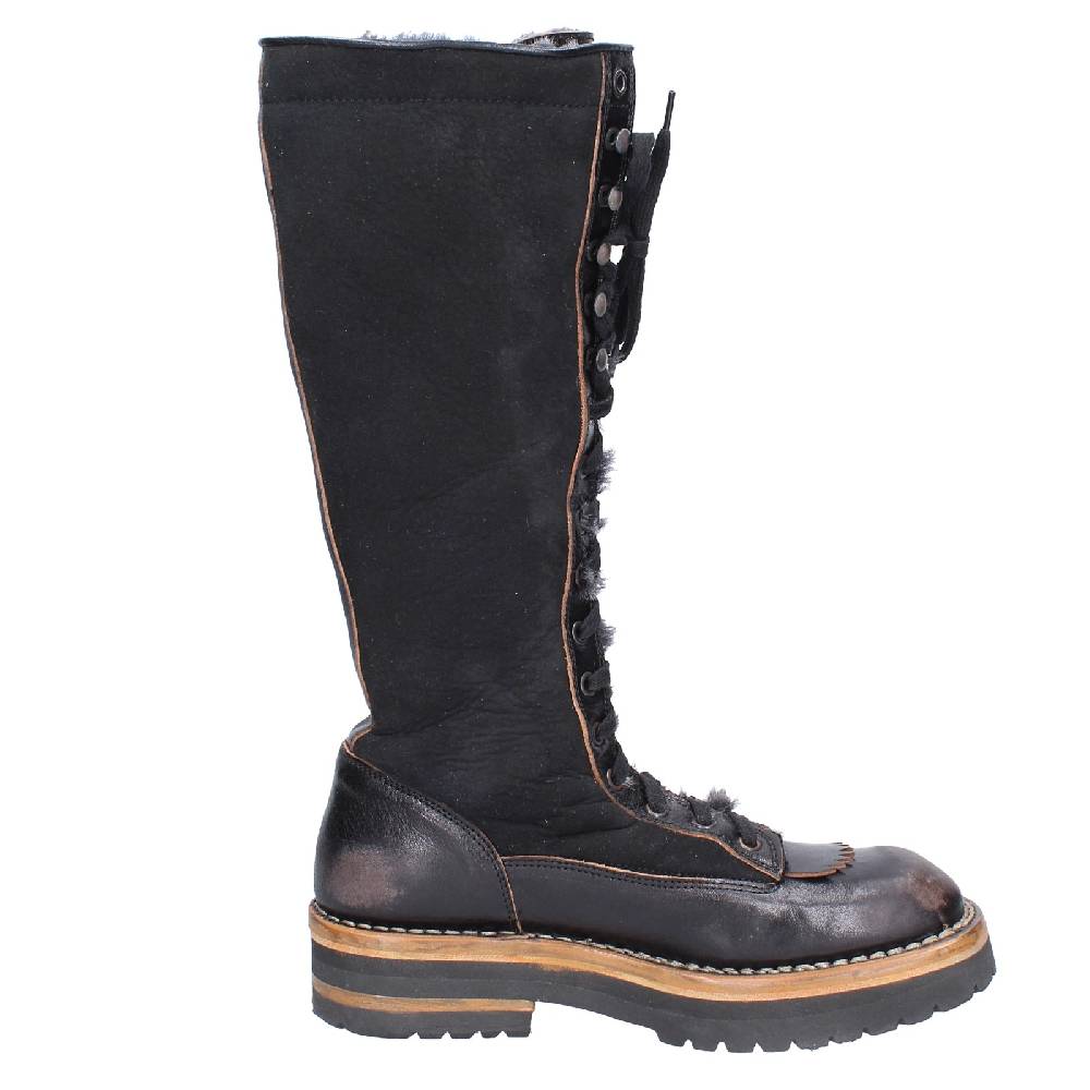 scarpe donna MOMA stivali nero pelle camoscio 81304D VINTAGE EX513 Consegna Veloce