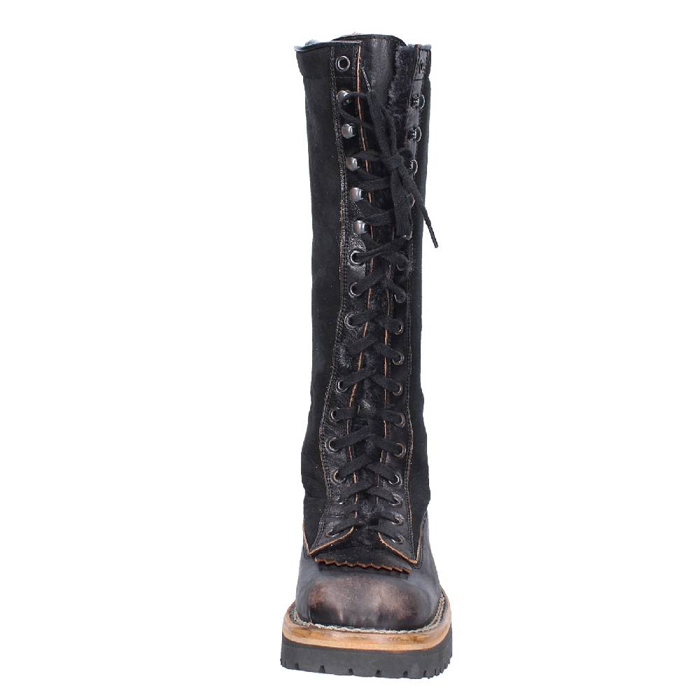 scarpe donna MOMA stivali nero pelle camoscio 81304D VINTAGE EX513 Consegna Veloce