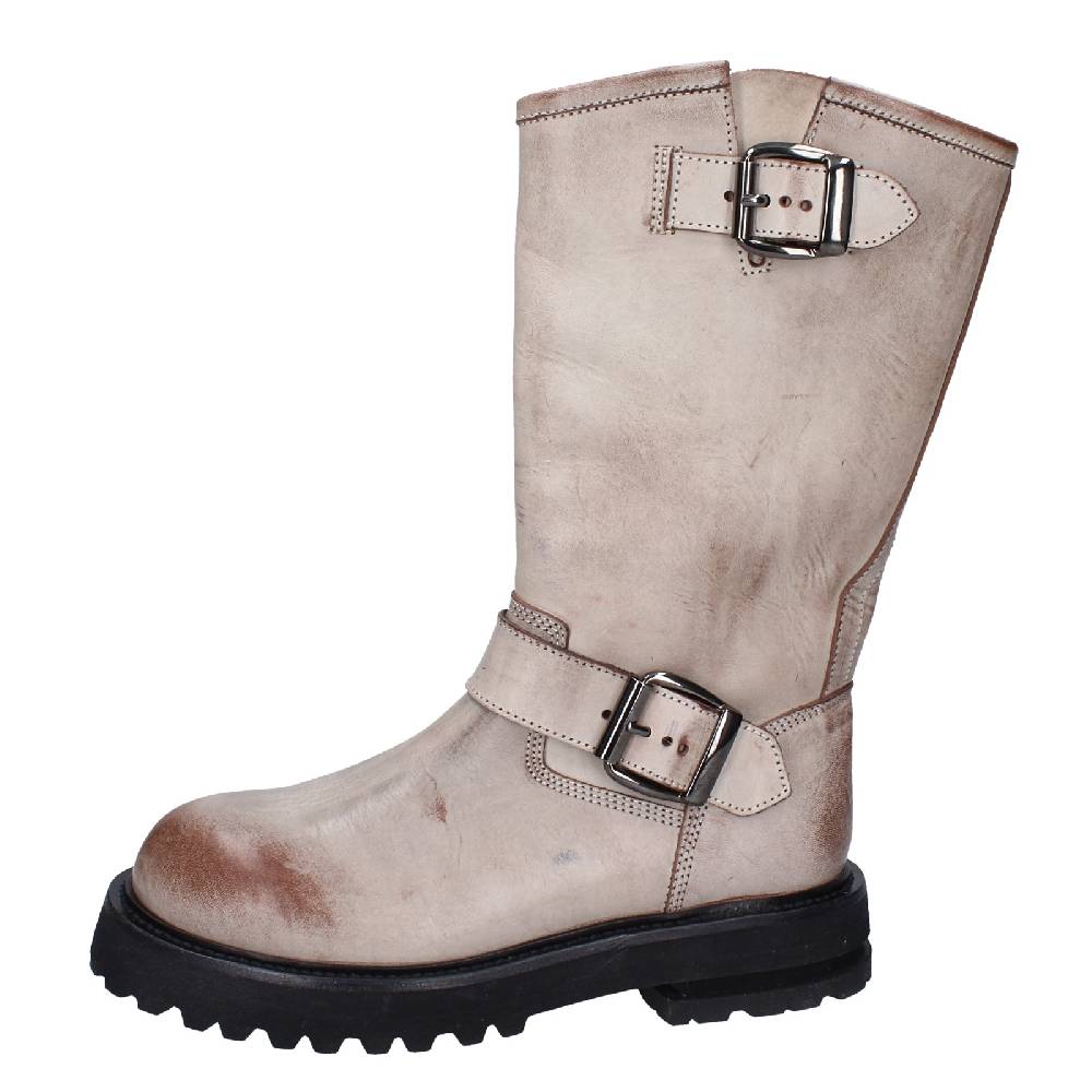 scarpe donna MOMA stivali marrone pelle beige 1DW340 VINTAGE EX517 Shopping Online
