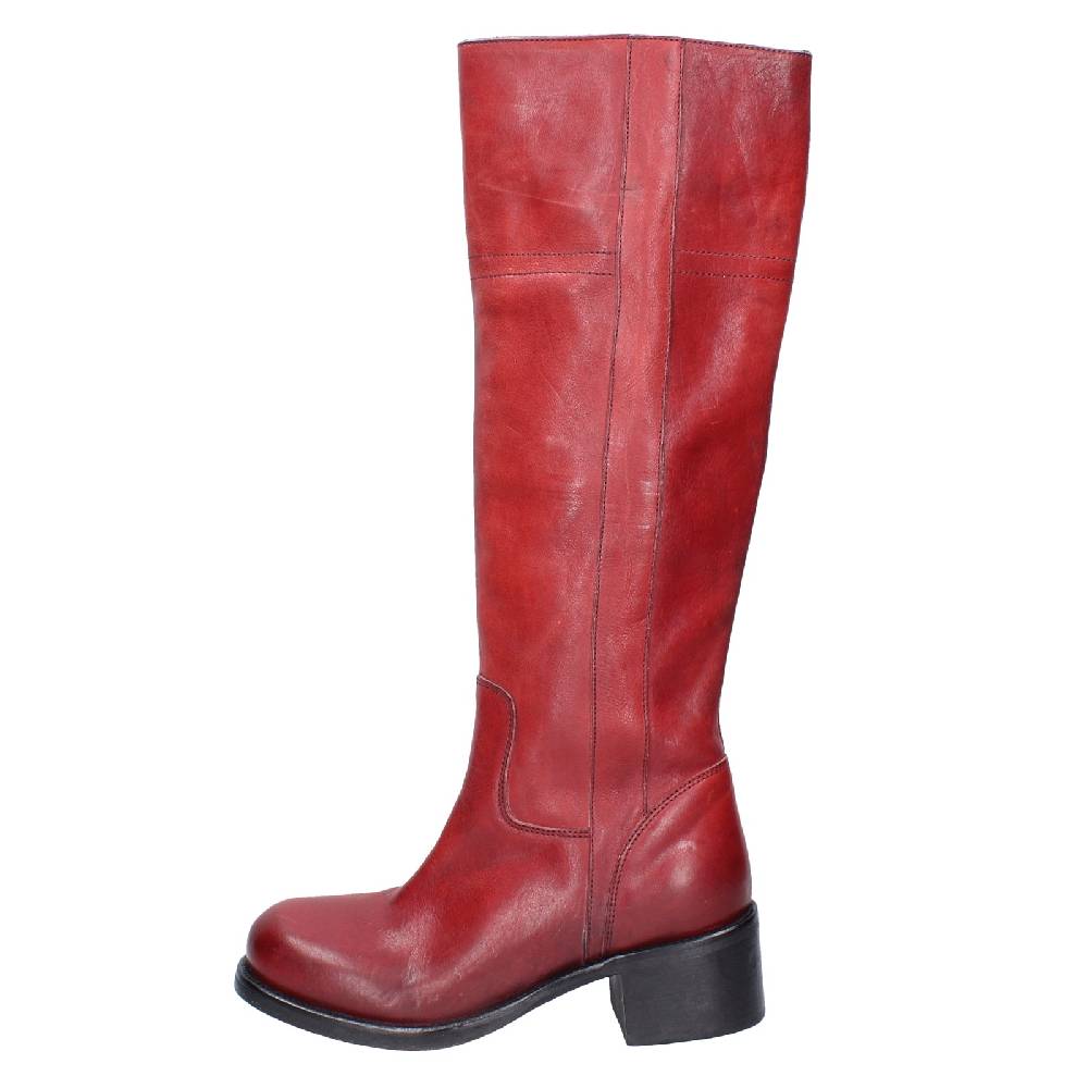 scarpe donna MOMA stivali rosso pelle VINTAGE EX523 Sconto