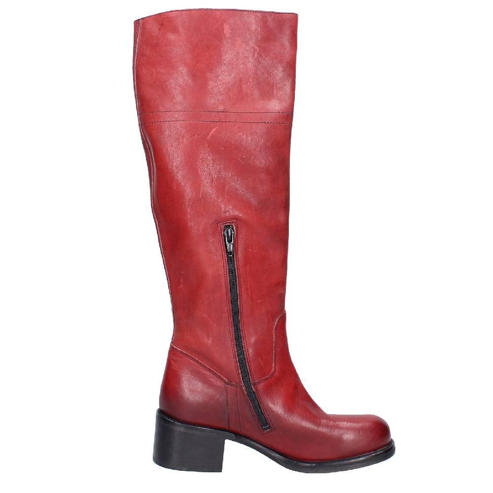 scarpe donna MOMA stivali rosso pelle VINTAGE EX523 Sconto