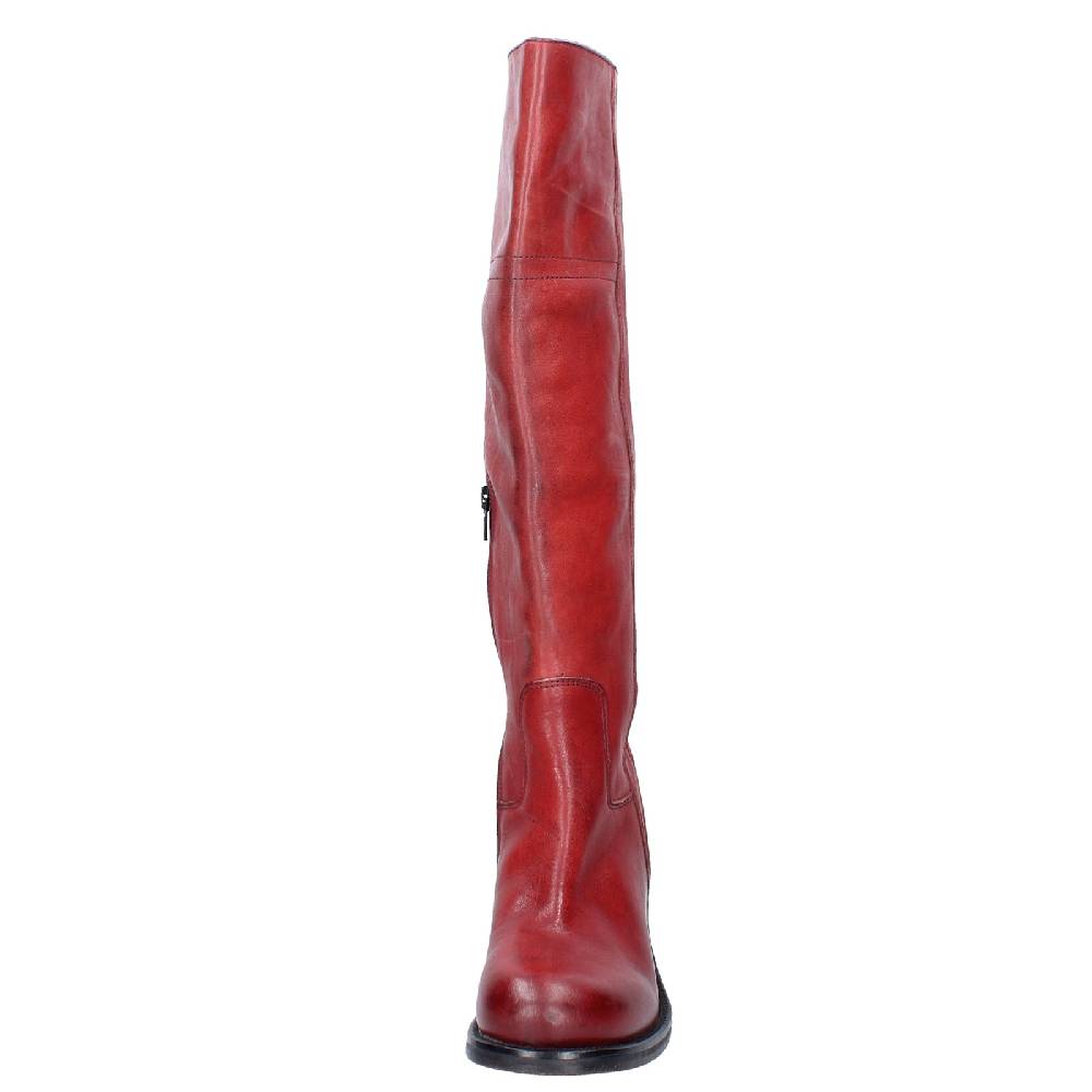 scarpe donna MOMA stivali rosso pelle VINTAGE EX523 Sconto