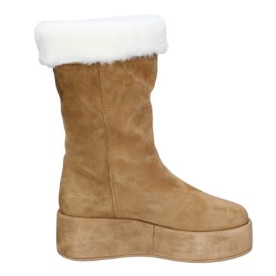 scarpe donna MOMA stivali marrone camoscio pelliccia 1CW331 VINTAGE BD842 Economico