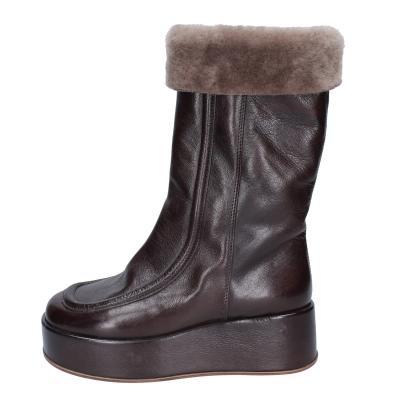scarpe donna MOMA stivali marrone pelle pelliccia 1CW333 VINTAGE BD921 Online