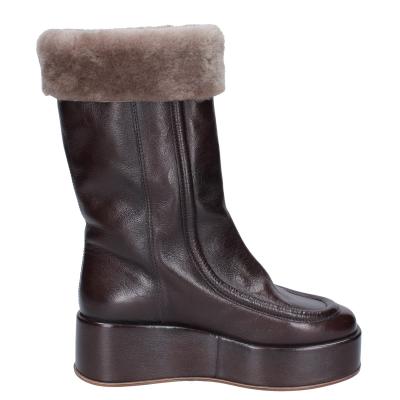 scarpe donna MOMA stivali marrone pelle pelliccia 1CW333 VINTAGE BD921 Online
