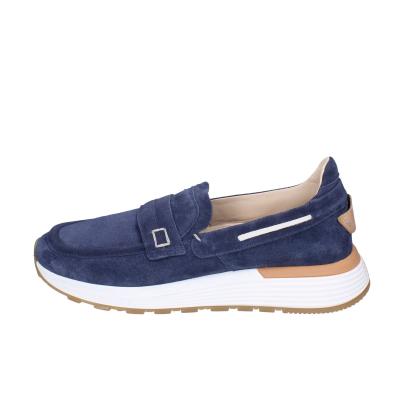 scarpe uomo MOMA mocassini blu camoscio 4FS413-CRPG BC818 Italy