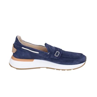 scarpe uomo MOMA mocassini blu camoscio 4FS413-CRPG BC818 Italy
