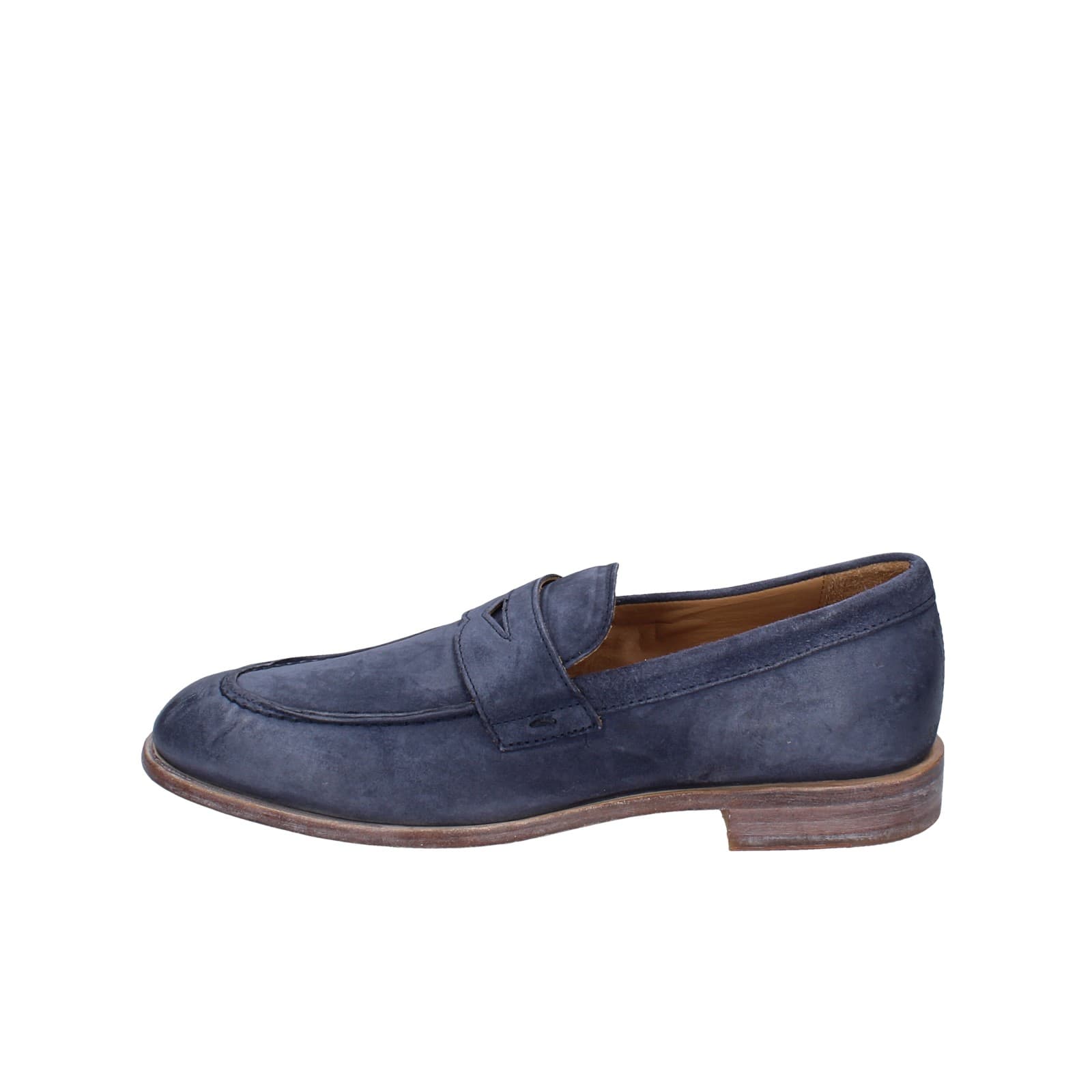 scarpe uomo MOMA mocassini blu camoscio 2E5449-OW EY425 Qualità