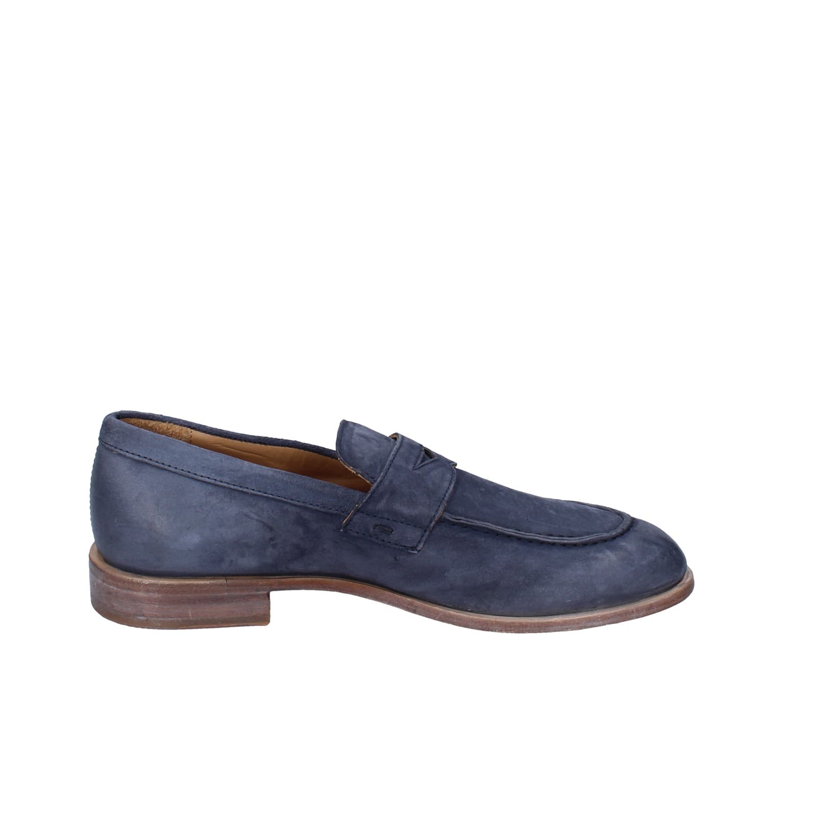 scarpe uomo MOMA mocassini blu camoscio 2E5449-OW EY425 Qualità