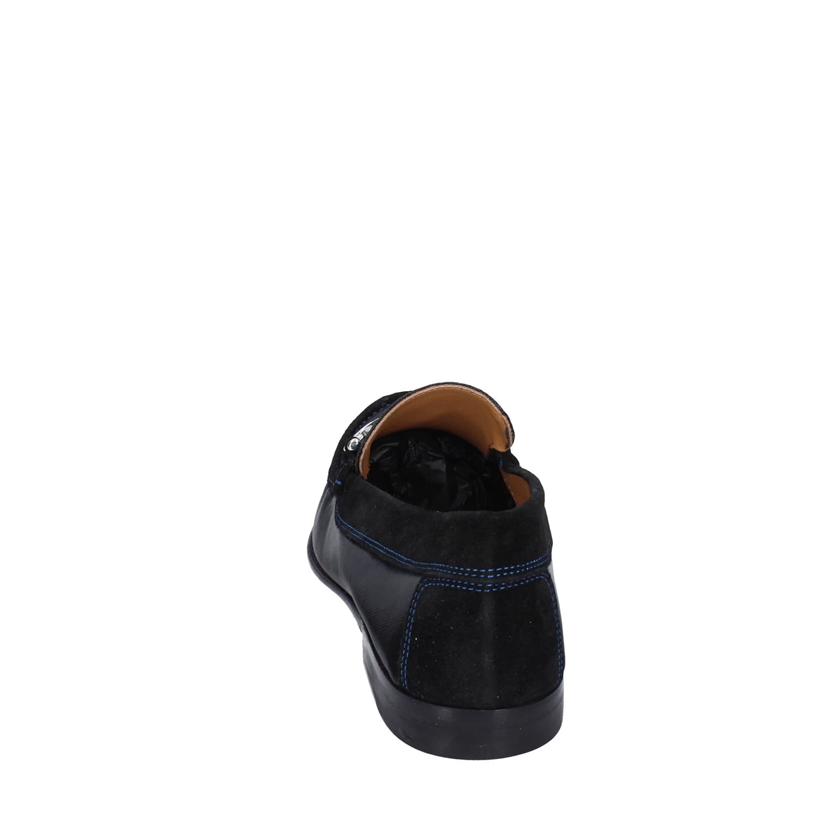 scarpe uomo DONALD PLINER mocassini nero pelle lucida camoscio EY136 Vendita