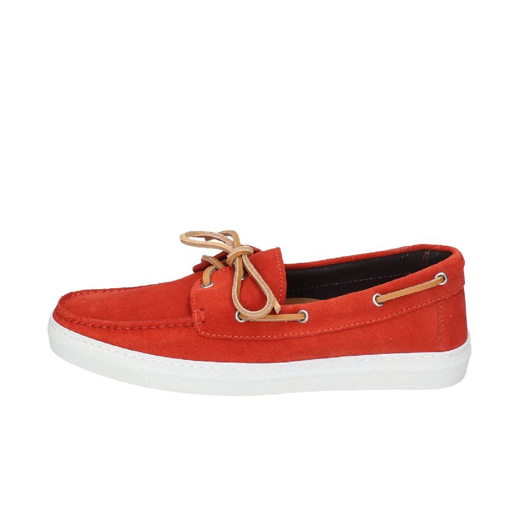 scarpe uomo RALPH LAUREN mocassini rosso camoscio celeste EY147 Promozione