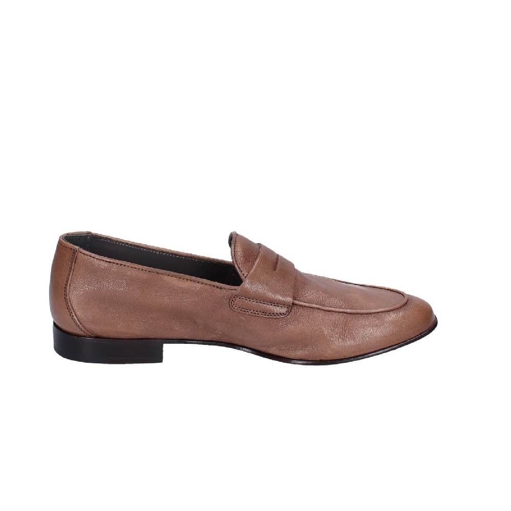 scarpe uomo POLLINI mocassini marrone pelle EY34 Qualità Garantita