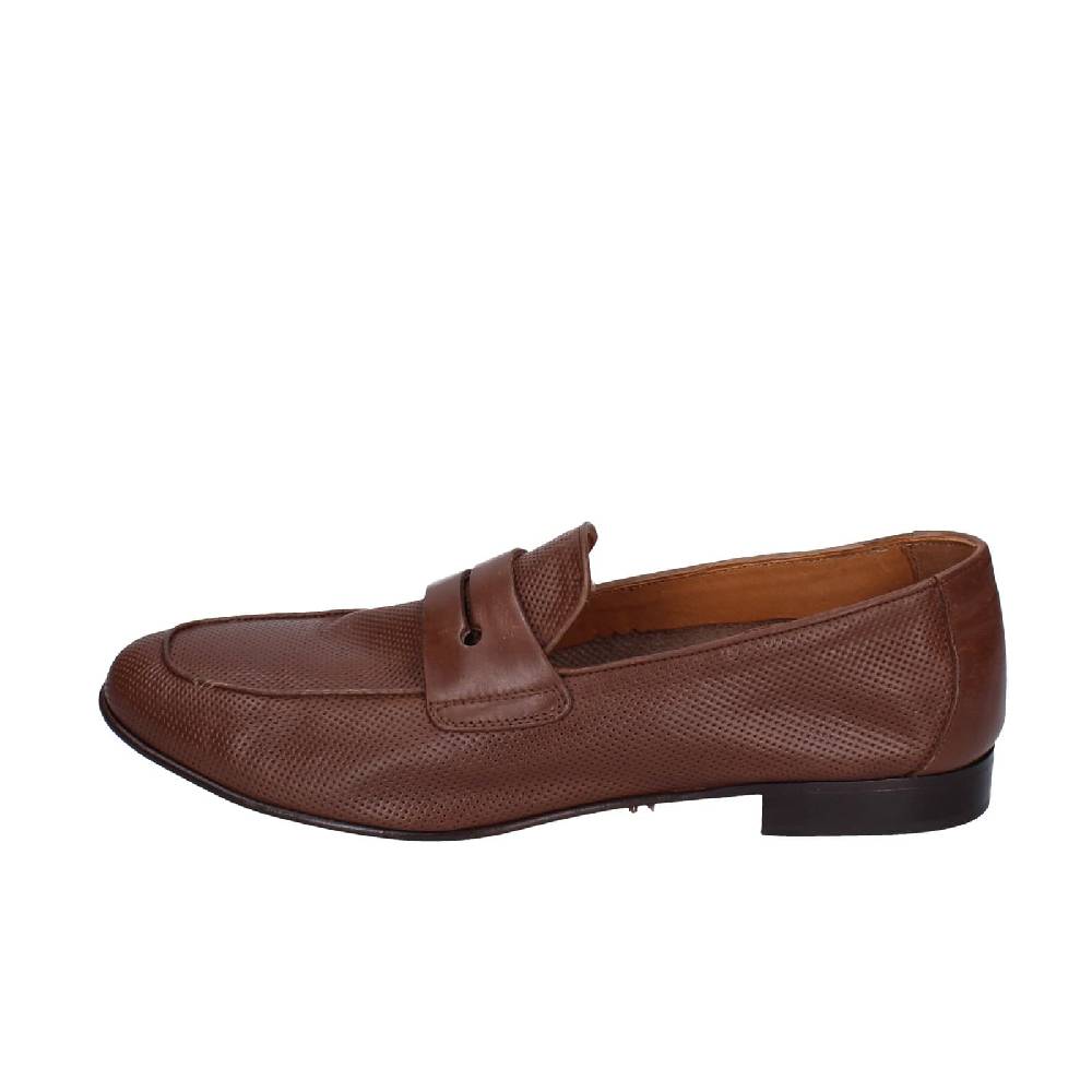 scarpe uomo POLLINI mocassini marrone pelle EY39 Negozi Online