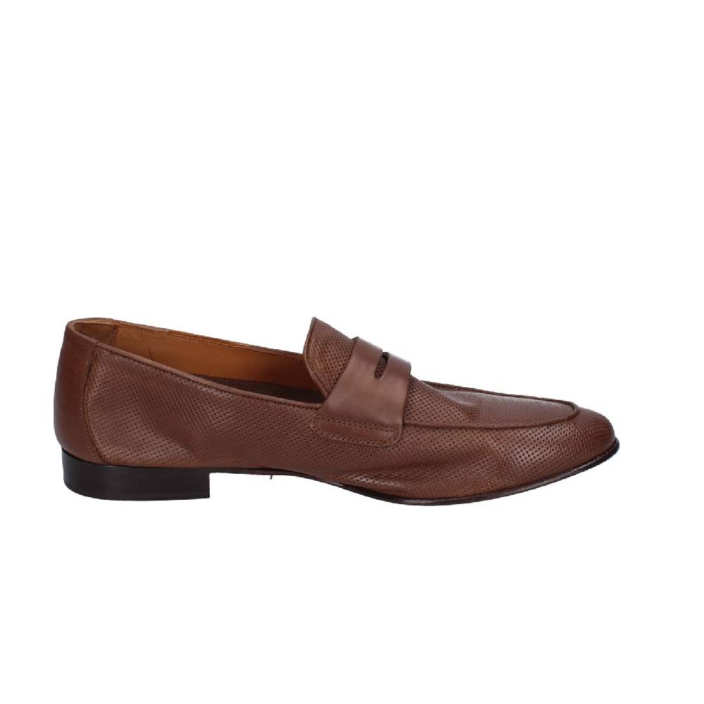 scarpe uomo POLLINI mocassini marrone pelle EY39 Negozi Online