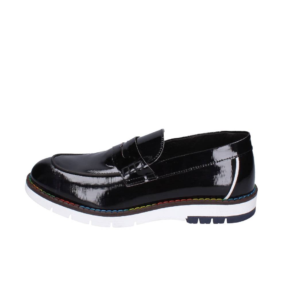 scarpe uomo EVEET mocassini nero vernice EZ230 Consegna Veloce