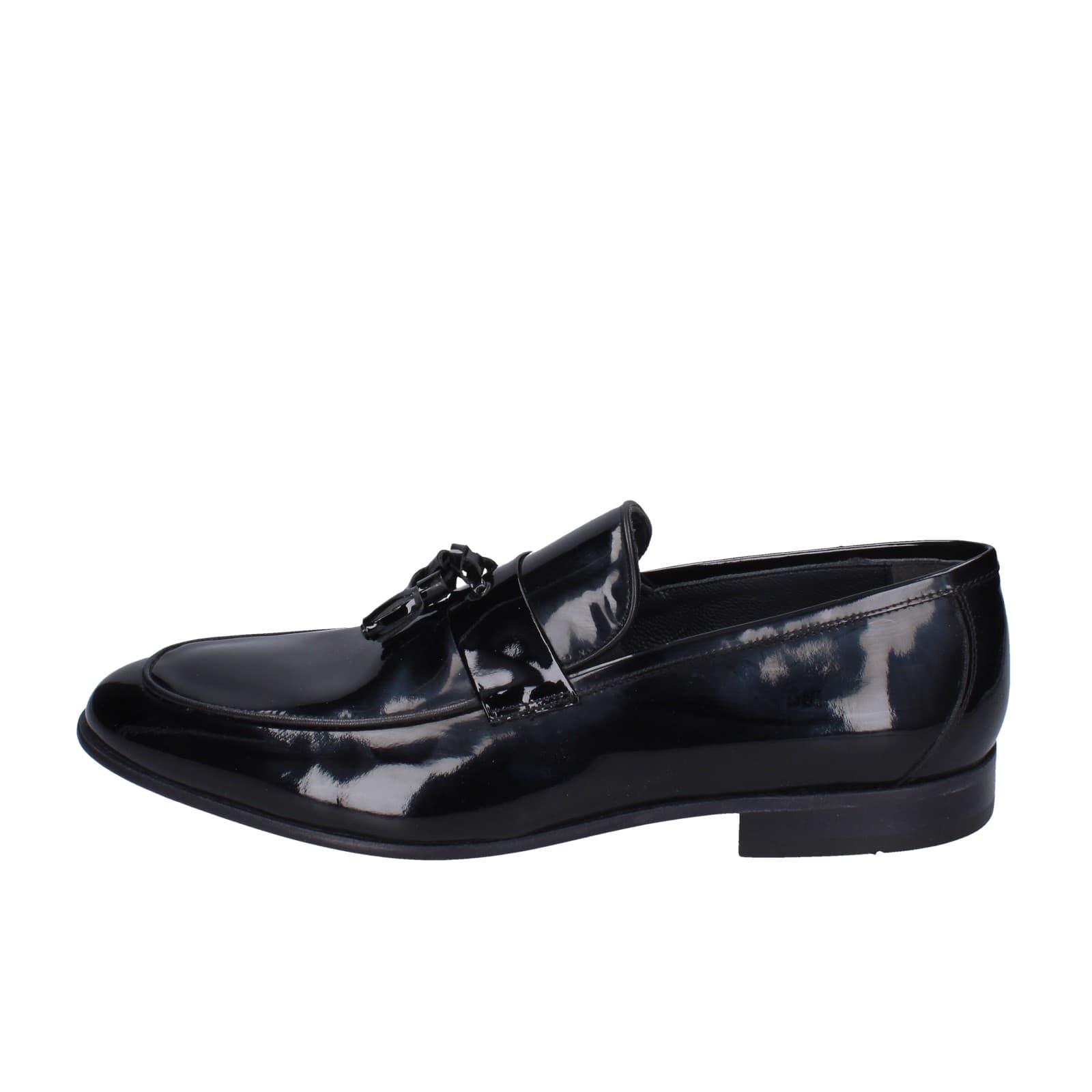 scarpe uomo EVEET mocassini nero vernice EZ91 Prezzo Ridotto
