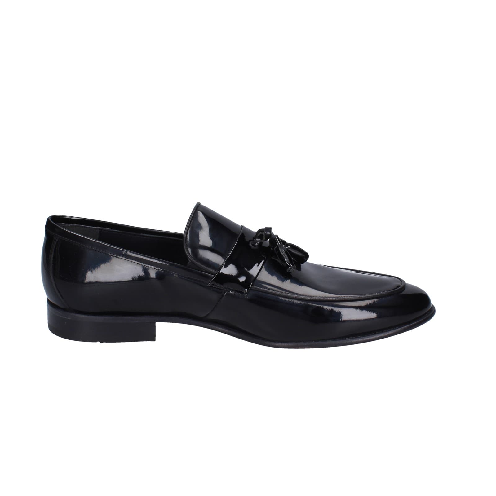 scarpe uomo EVEET mocassini nero vernice EZ91 Prezzo Ridotto
