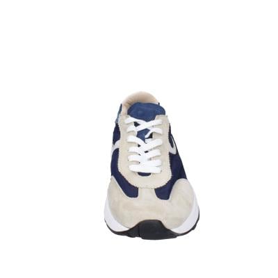 scarpe uomo MOMA classiche blu camoscio beige tela 4AS414-CRNC BC85 Presa