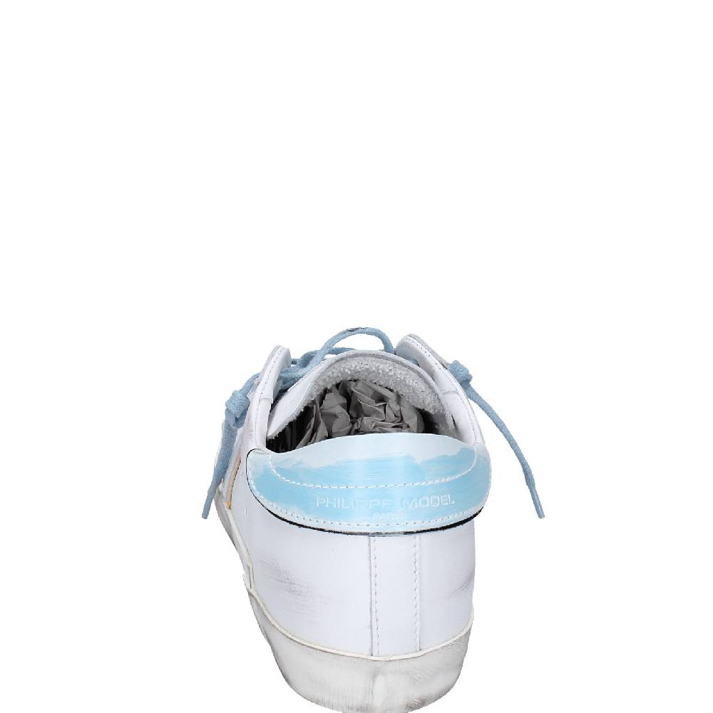 scarpe uomo PHILIPPE MODEL sneakers bianco pelle blu VINTAGE EX357 Italia