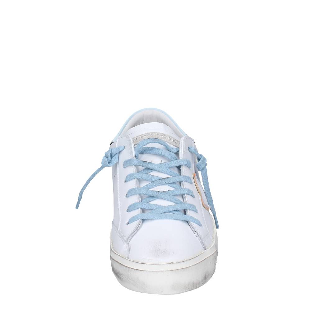 scarpe uomo PHILIPPE MODEL sneakers bianco pelle blu VINTAGE EX357 Italia