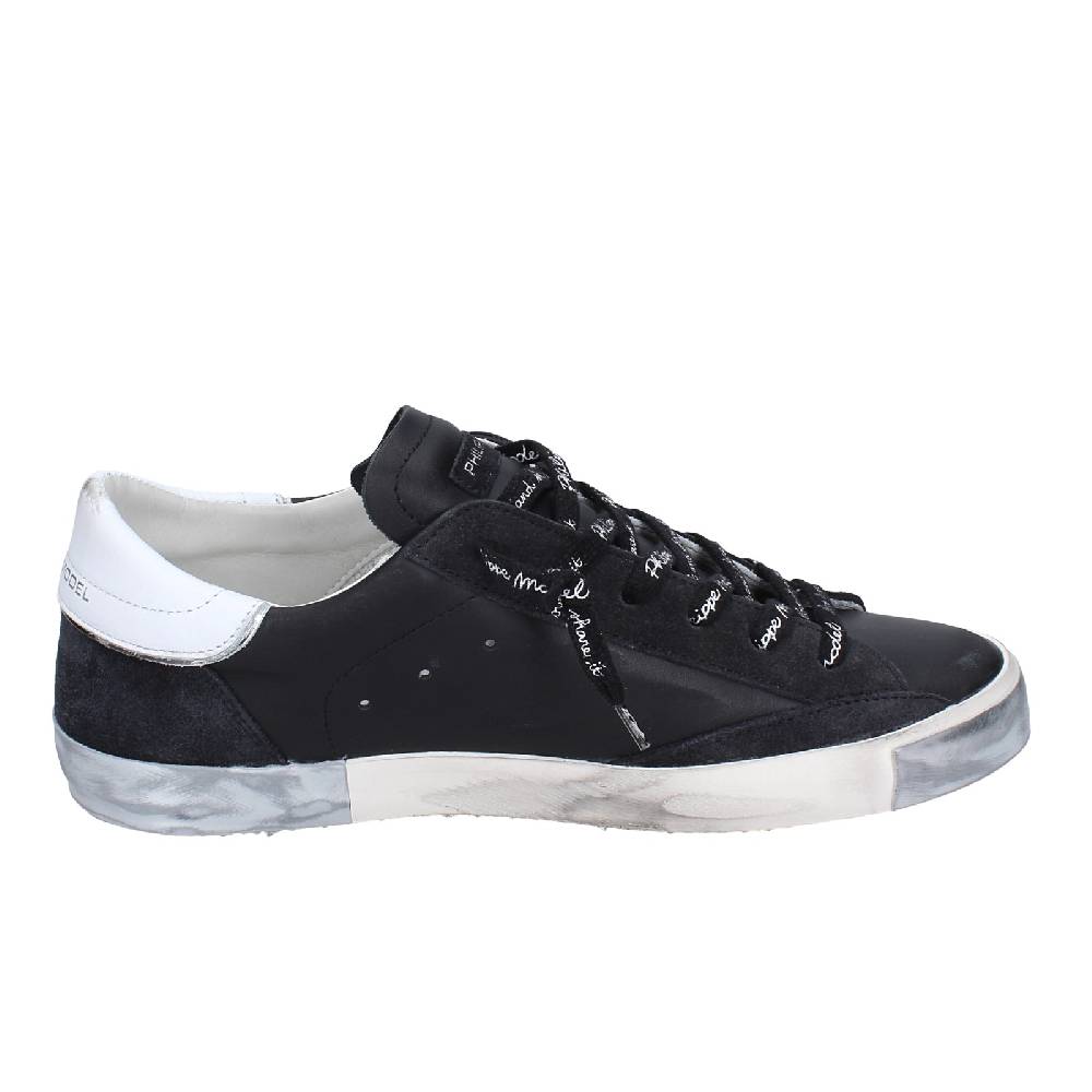 scarpe uomo PHILIPPE MODEL sneakers nero pelle camoscio EX563 In Linea