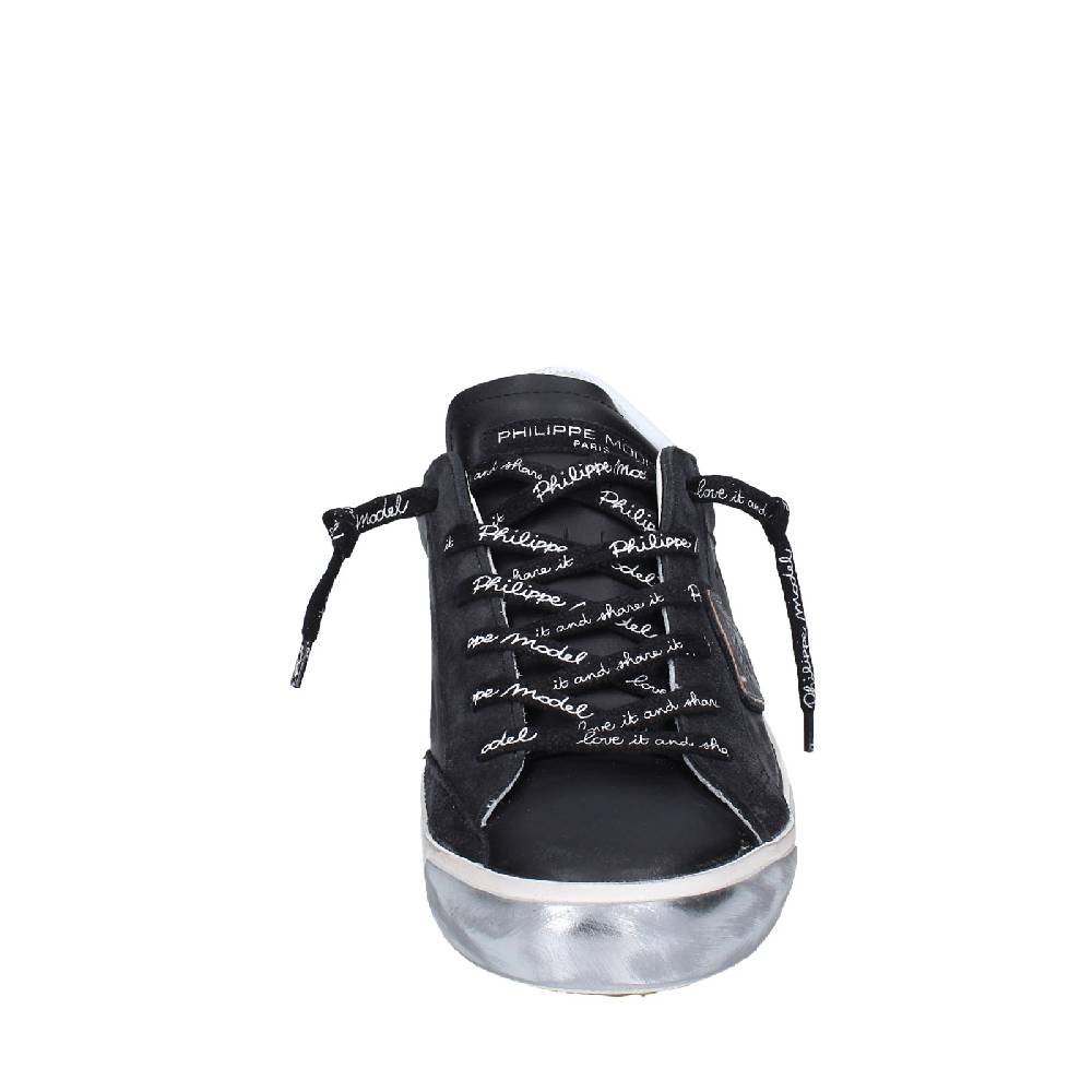 scarpe uomo PHILIPPE MODEL sneakers nero pelle camoscio EX563 In Linea