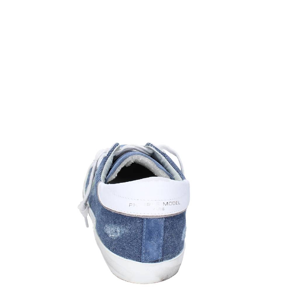 scarpe uomo PHILIPPE MODEL sneakers blu camoscio bianco tessuto VINTAGE EX351 Spedizione Gratuita