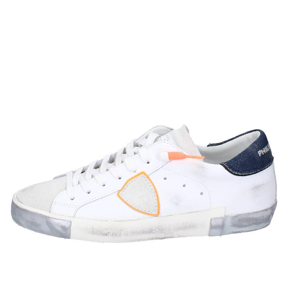 scarpe uomo PHILIPPE MODEL sneakers bianco pelle camoscio VINTAGE EX344 Pezzi Unici