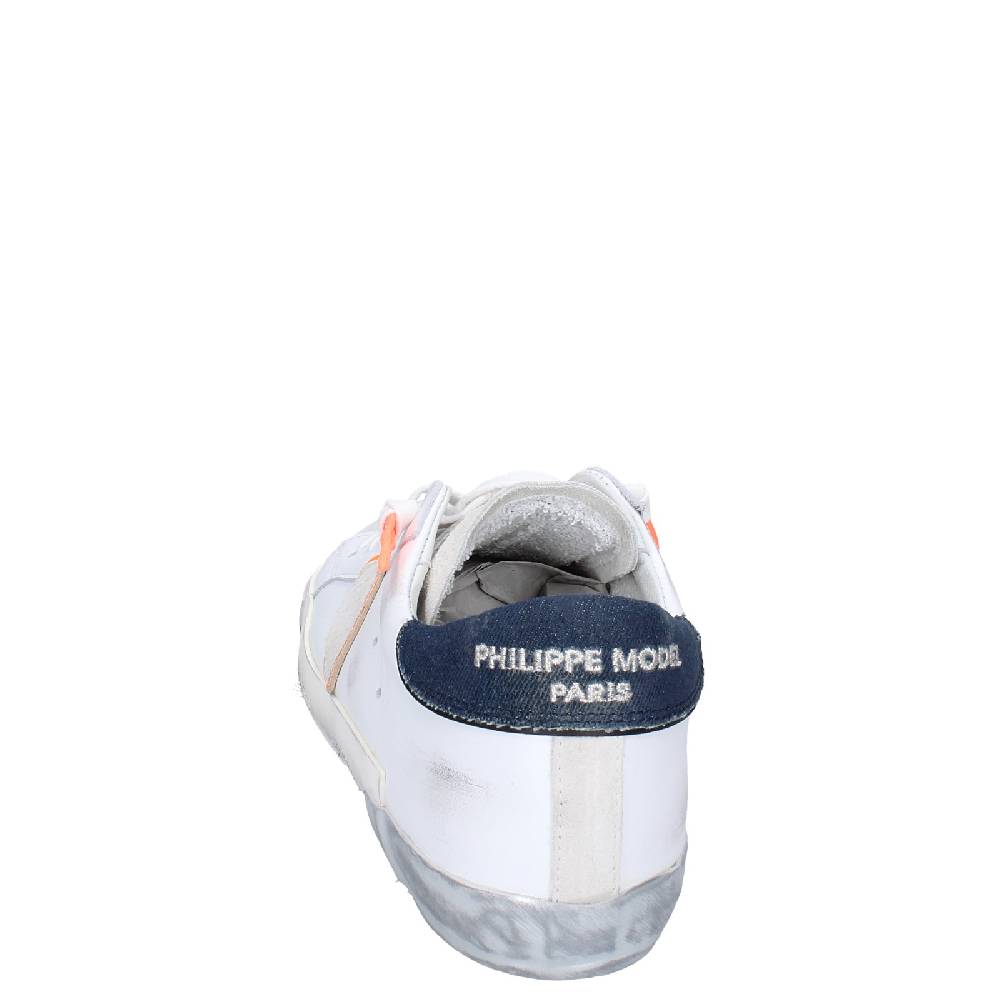 scarpe uomo PHILIPPE MODEL sneakers bianco pelle camoscio VINTAGE EX344 Pezzi Unici