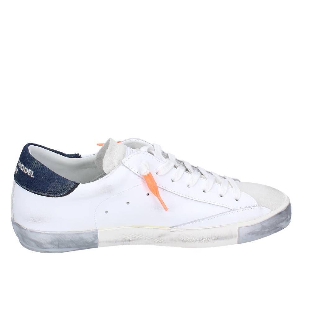 scarpe uomo PHILIPPE MODEL sneakers bianco pelle camoscio VINTAGE EX344 Pezzi Unici