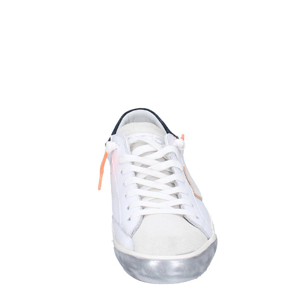 scarpe uomo PHILIPPE MODEL sneakers bianco pelle camoscio VINTAGE EX344 Pezzi Unici