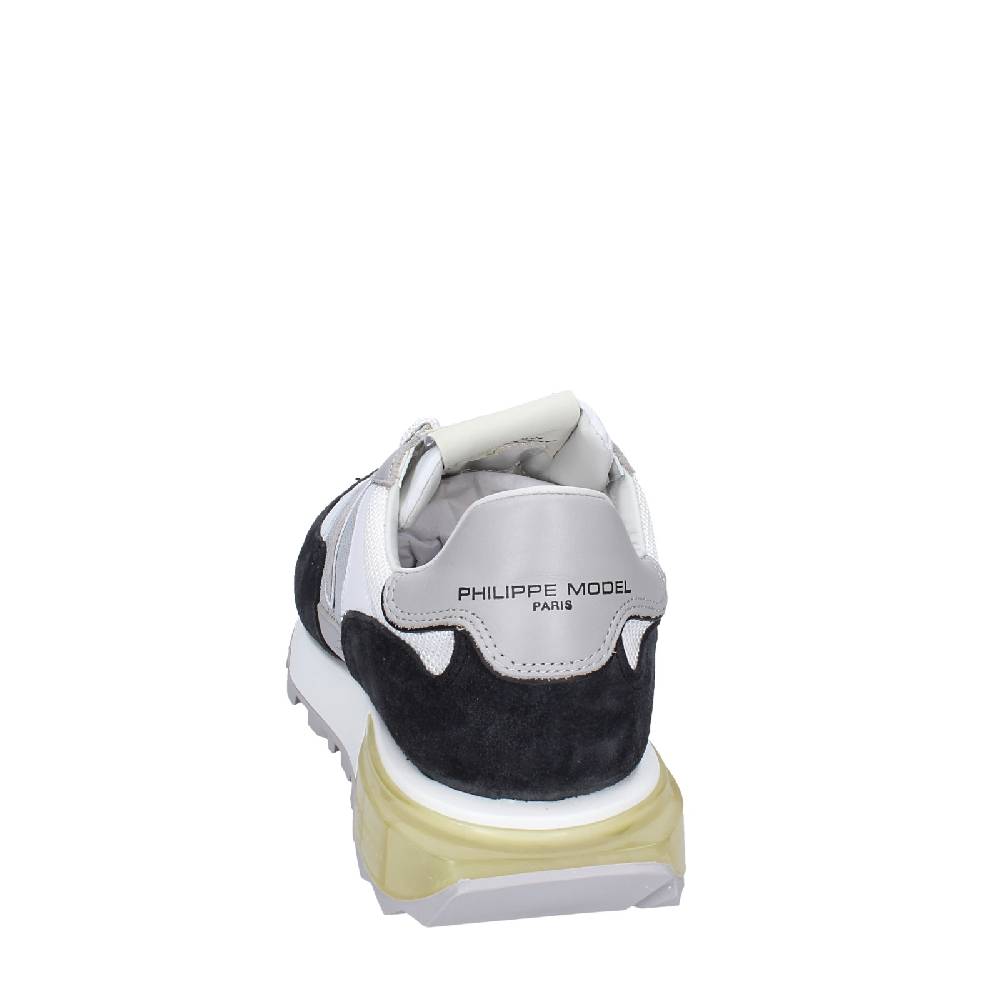 scarpe uomo PHILIPPE MODEL sneakers bianco tessuto grigio camoscio EX332 Soddisfazione Garantita