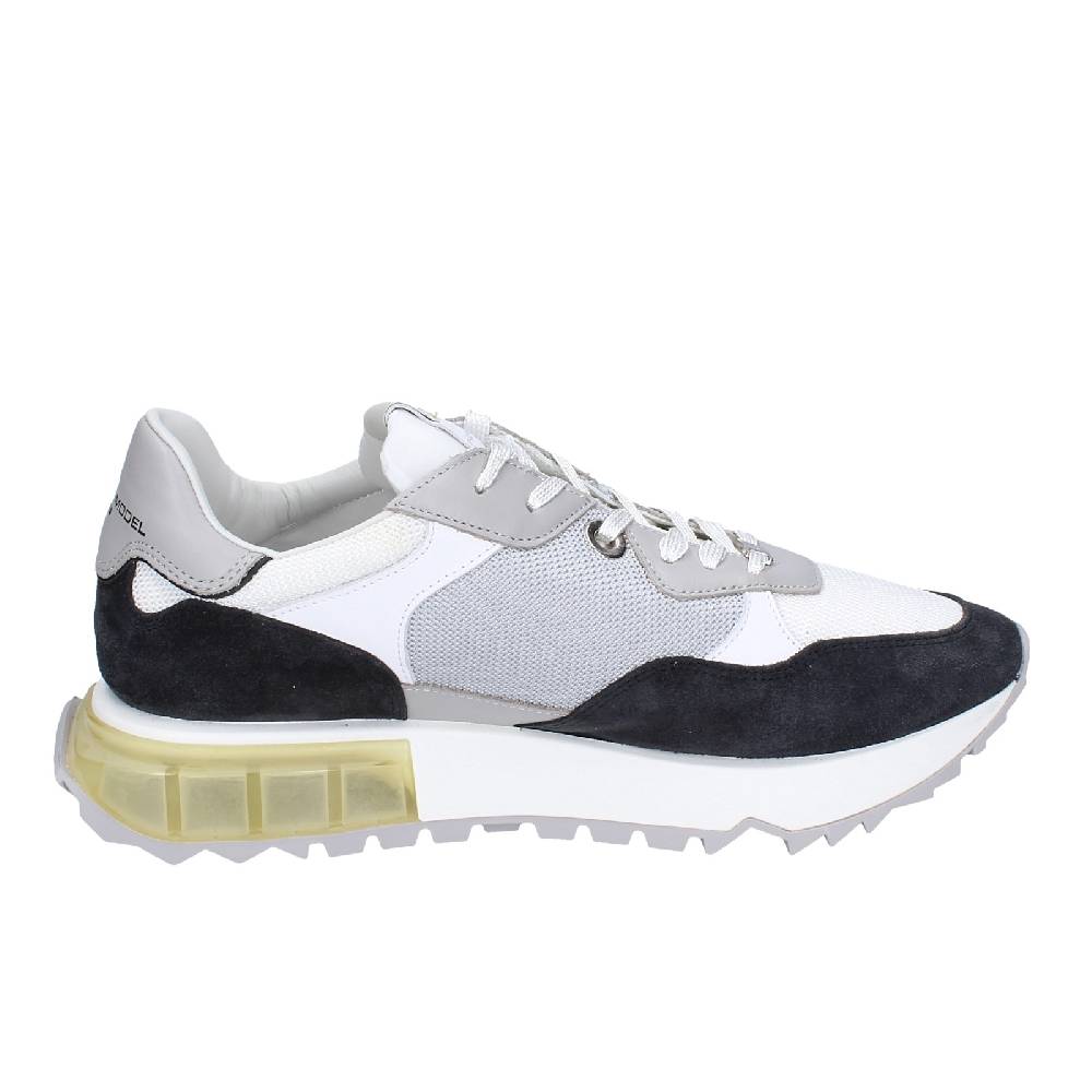 scarpe uomo PHILIPPE MODEL sneakers bianco tessuto grigio camoscio EX332 Soddisfazione Garantita