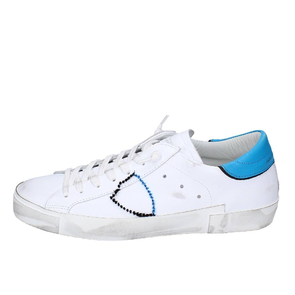 scarpe uomo PHILIPPE MODEL sneakers bianco pelle blu VINTAGE EX360 Negozi Online