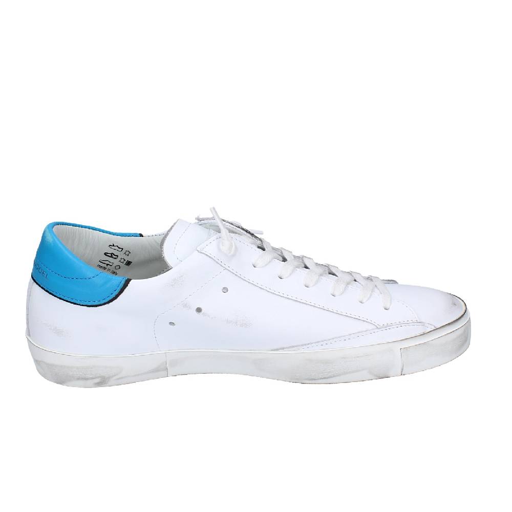 scarpe uomo PHILIPPE MODEL sneakers bianco pelle blu VINTAGE EX360 Negozi Online