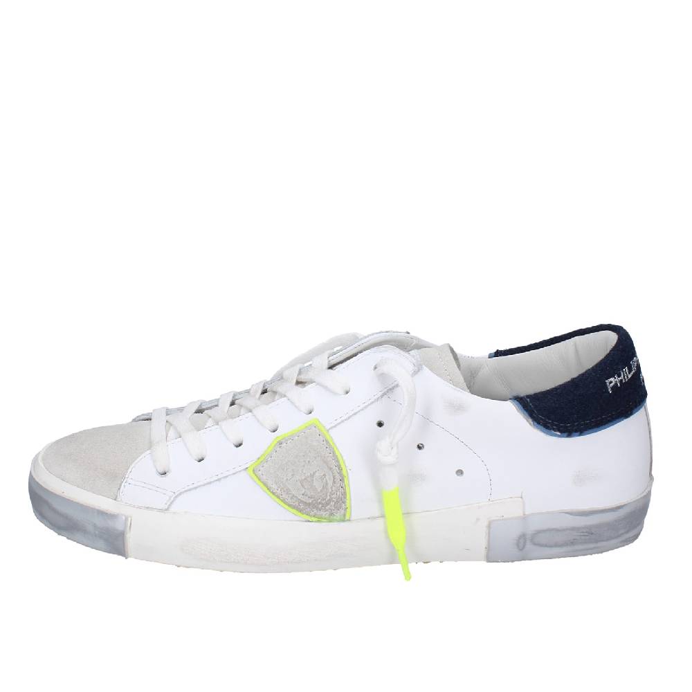 scarpe uomo PHILIPPE MODEL sneakers bianco pelle beige camoscio VINTAGE EX334 Acquista Ora