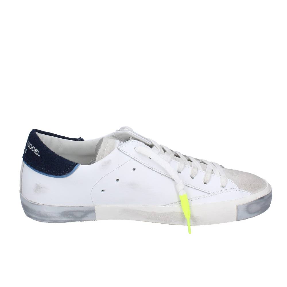 scarpe uomo PHILIPPE MODEL sneakers bianco pelle beige camoscio VINTAGE EX334 Acquista Ora