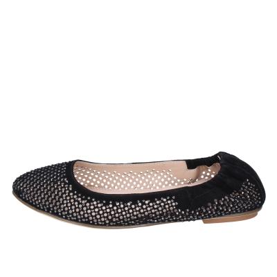 scarpe donna CAFè NOIR ballerine nero camoscio strass MEL501 BF398 Novità
